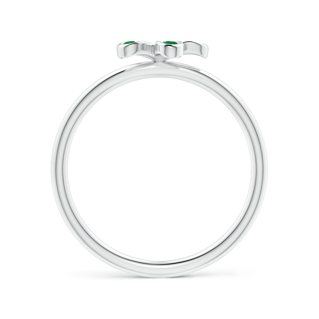 1.5mm AAA Pavé-Set Emerald Daisy Ring in White Gold - side 1