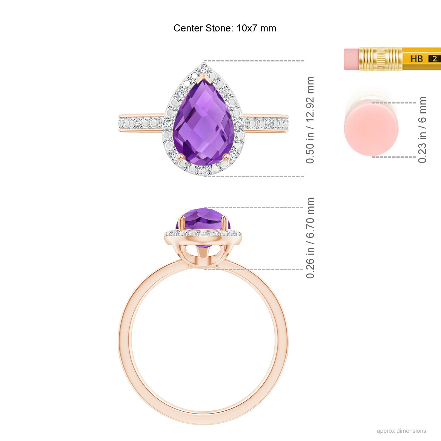 AAA - Amethyst / 1.68 CT / 14 KT Rose Gold