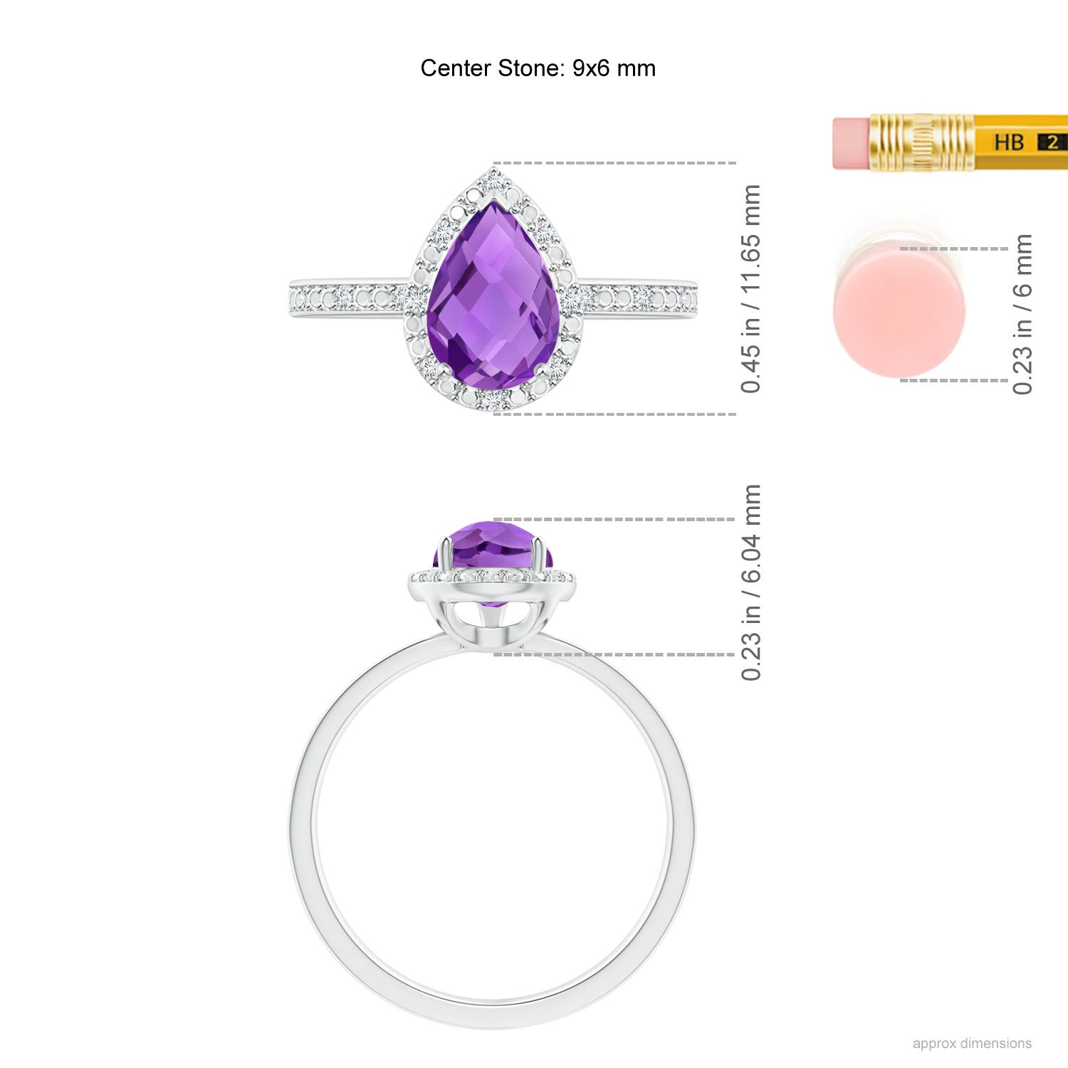 AAA - Amethyst / 1.26 CT / 14 KT White Gold