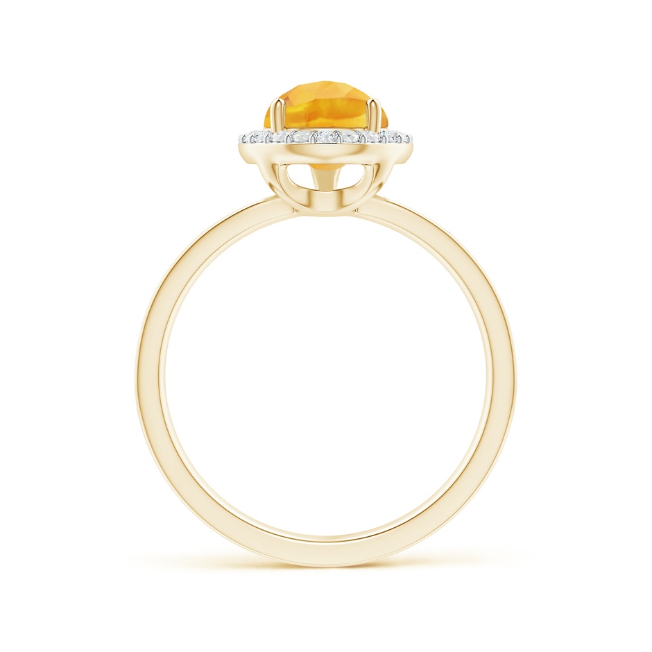 10x7mm A Prong-Set Pear-Shaped Citrine Ring with Beaded Halo in 18K Yellow Gold side 199