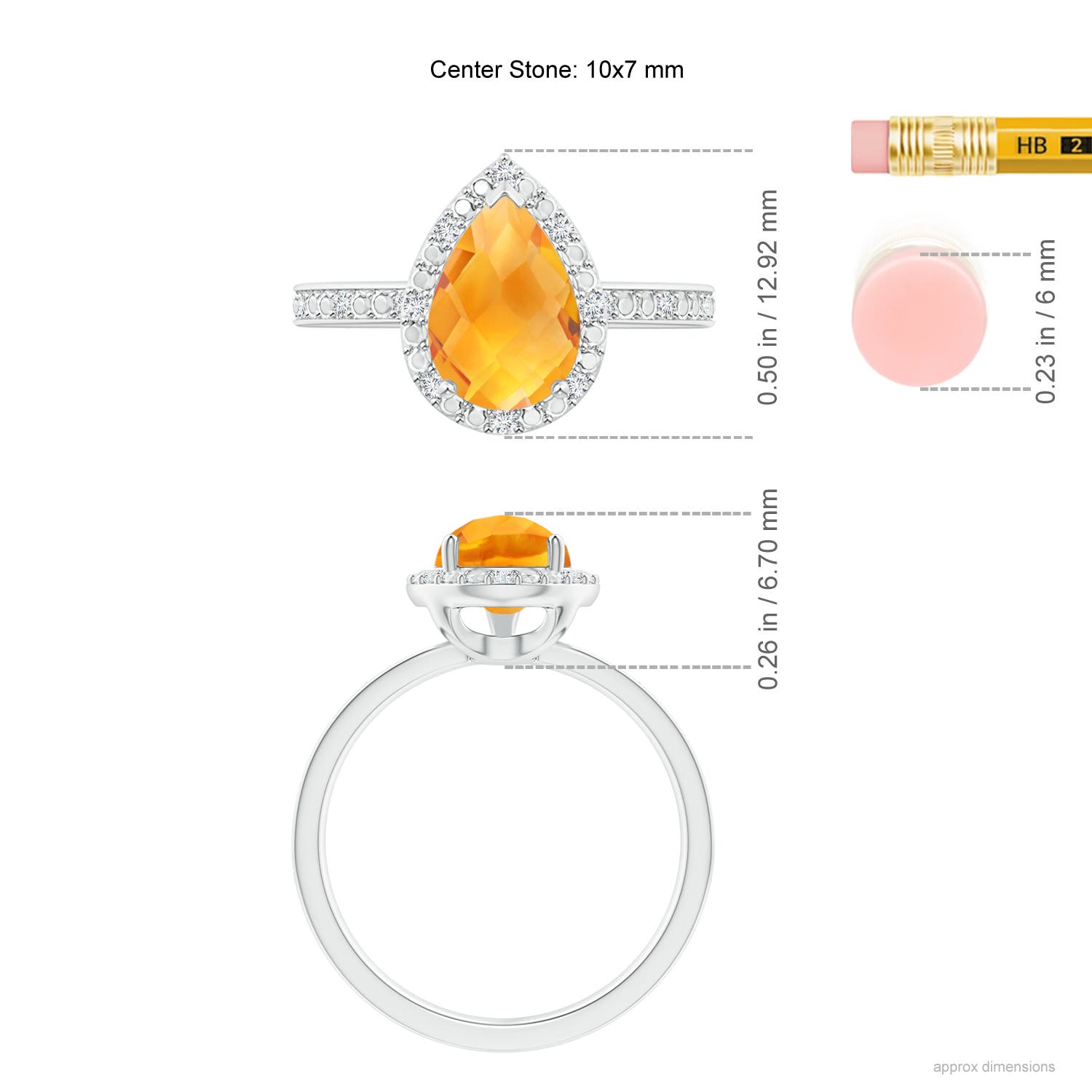 AA - Citrine / 1.98 CT / 14 KT White Gold