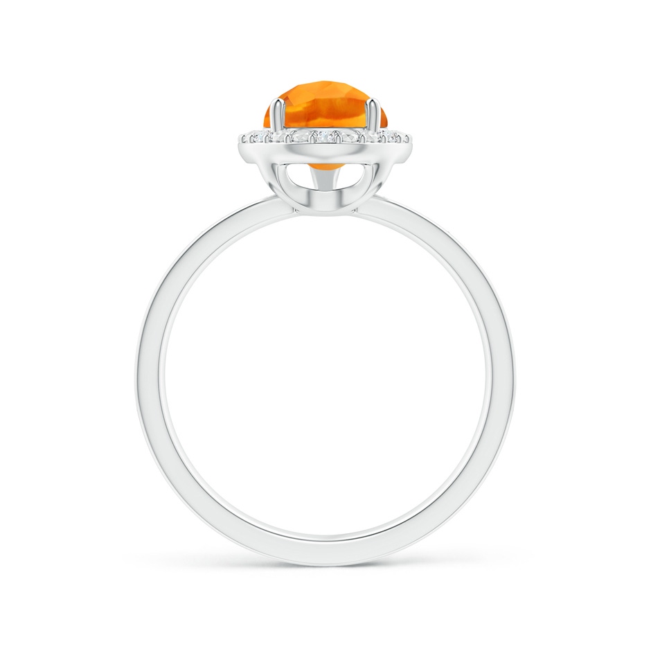 10x7mm AAA Prong-Set Pear-Shaped Citrine Ring with Beaded Halo in White Gold side 199