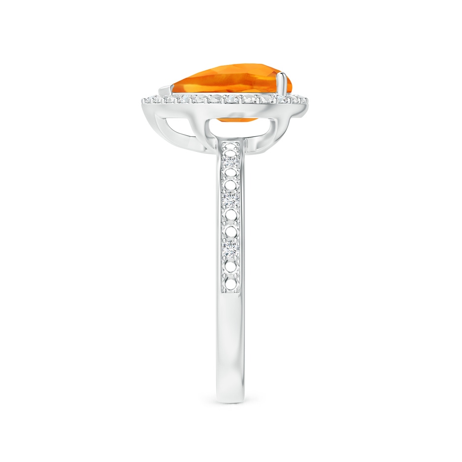10x7mm AAA Prong-Set Pear-Shaped Citrine Ring with Beaded Halo in White Gold side 299