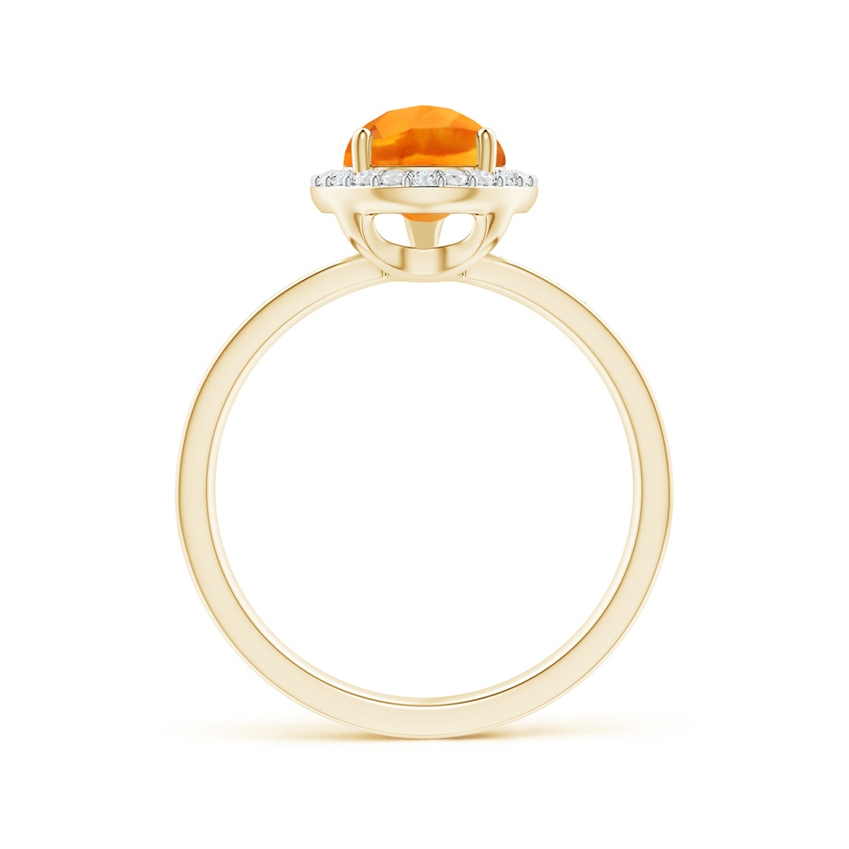 10x7mm AAA Prong-Set Pear-Shaped Citrine Ring with Beaded Halo in Yellow Gold side 199