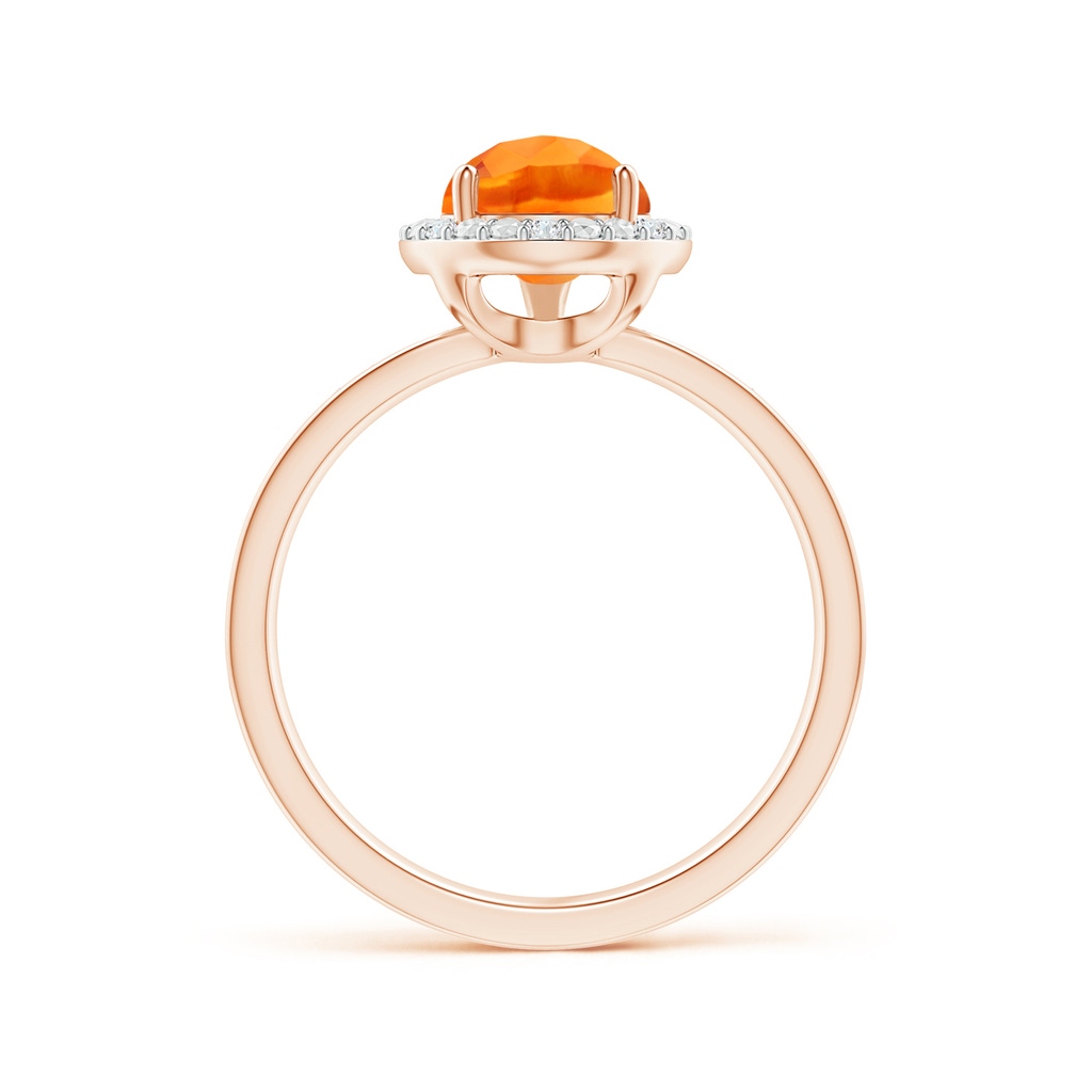 10x7mm AAAA Prong-Set Pear-Shaped Citrine Ring with Beaded Halo in Rose Gold - side 199