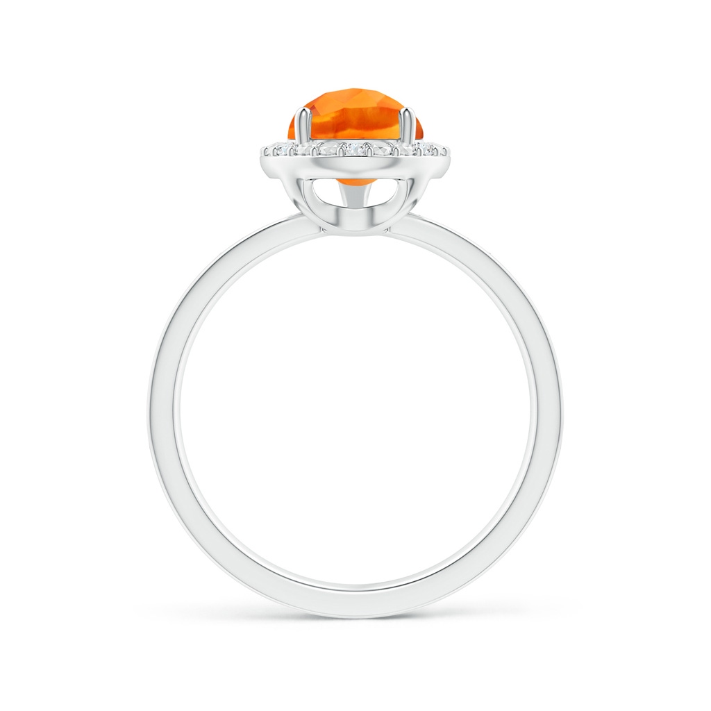 10x7mm AAAA Prong-Set Pear-Shaped Citrine Ring with Beaded Halo in White Gold - side 199