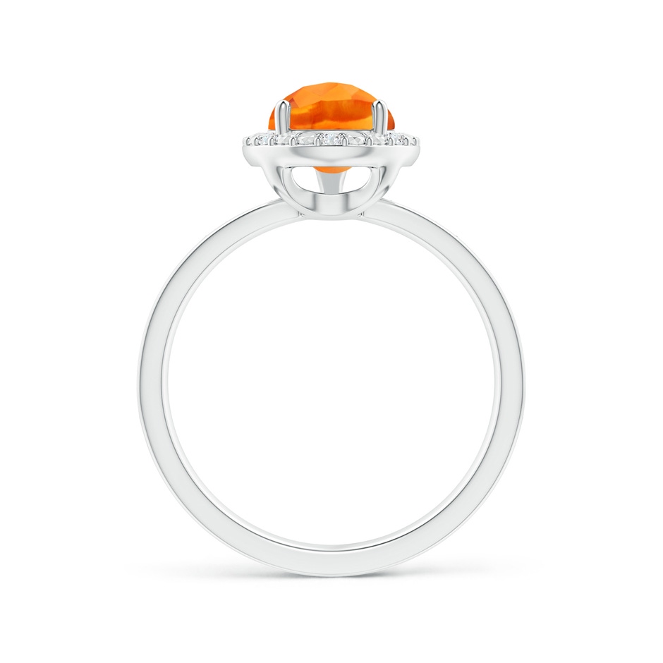 10x7mm AAAA Prong-Set Pear-Shaped Citrine Ring with Beaded Halo in White Gold side 199