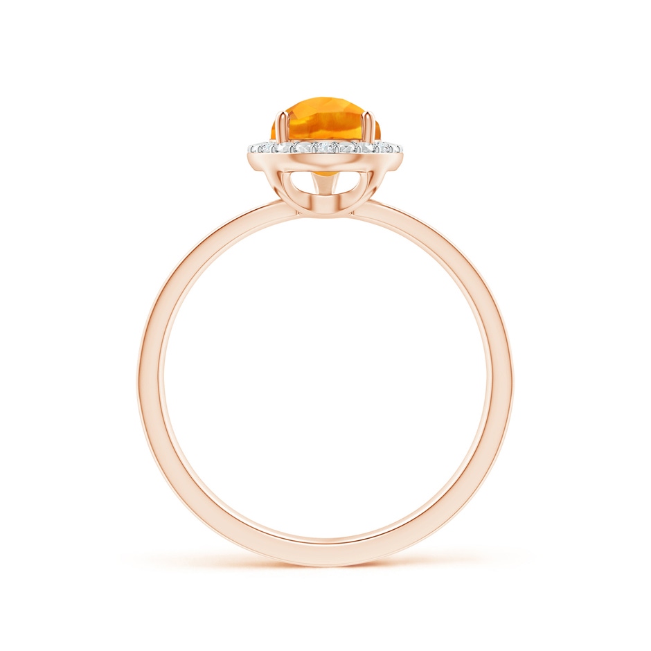 9x6mm AA Prong-Set Pear-Shaped Citrine Ring with Beaded Halo in Rose Gold side 199