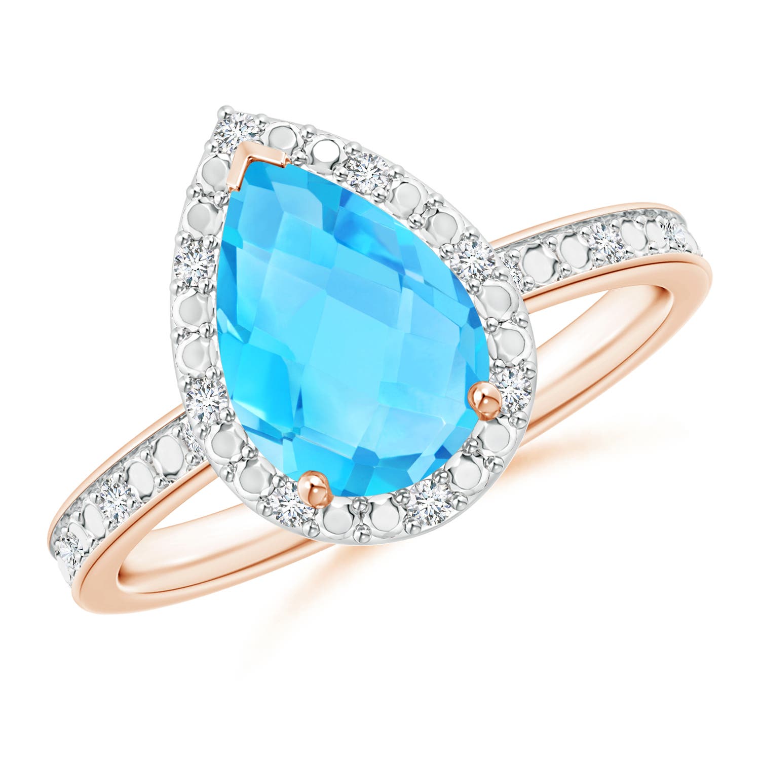 A - Swiss Blue Topaz / 2.38 CT / 14 KT Rose Gold