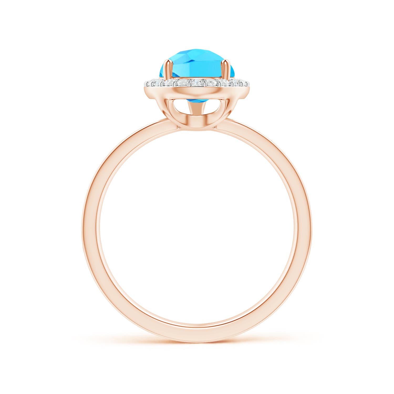 A - Swiss Blue Topaz / 2.38 CT / 14 KT Rose Gold