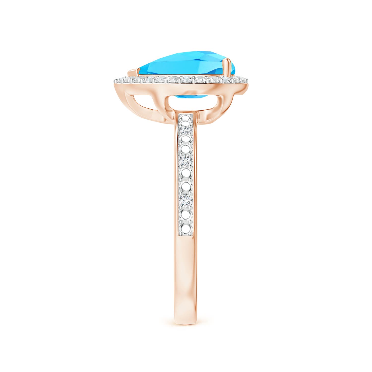 A - Swiss Blue Topaz / 2.38 CT / 14 KT Rose Gold