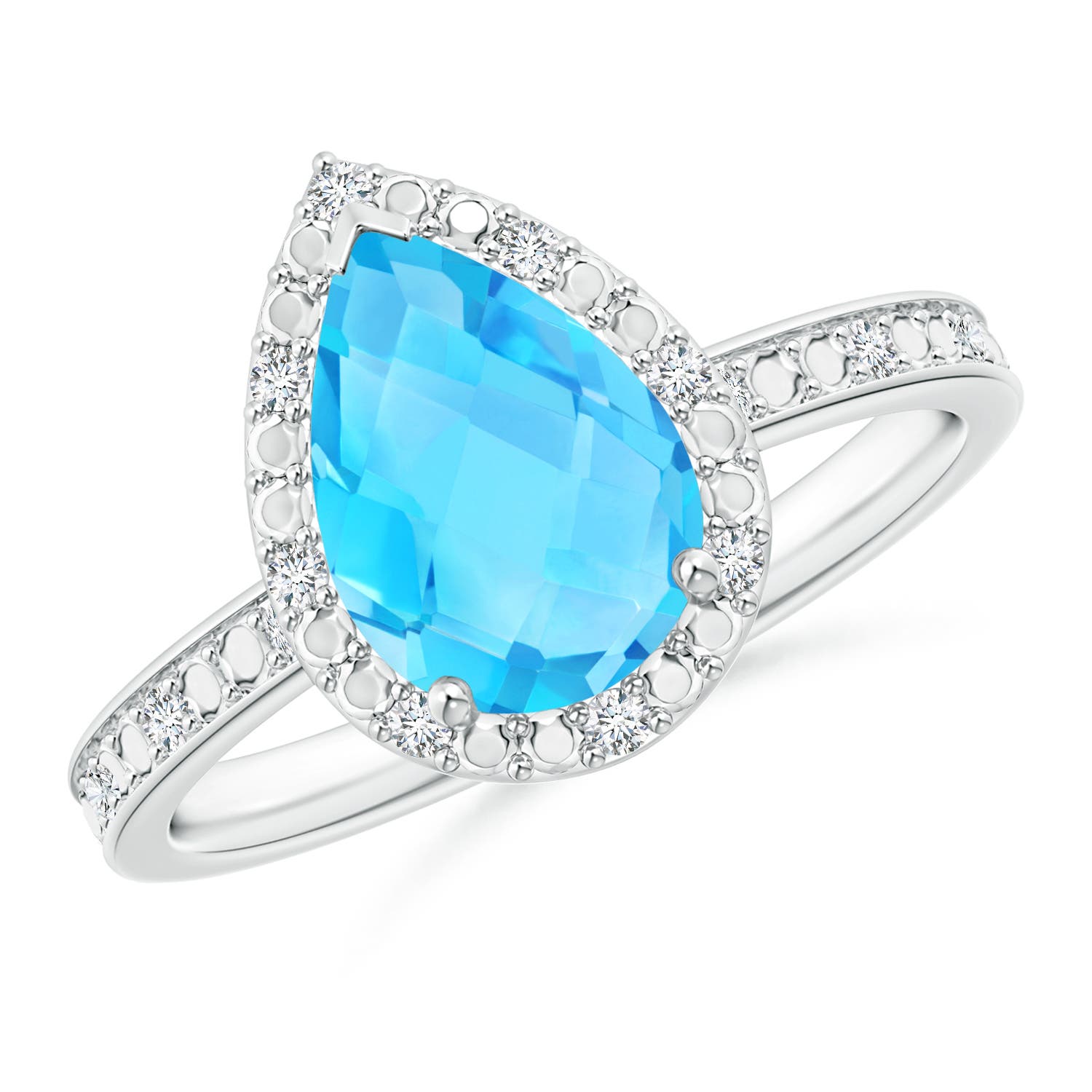 A - Swiss Blue Topaz / 2.38 CT / 14 KT White Gold