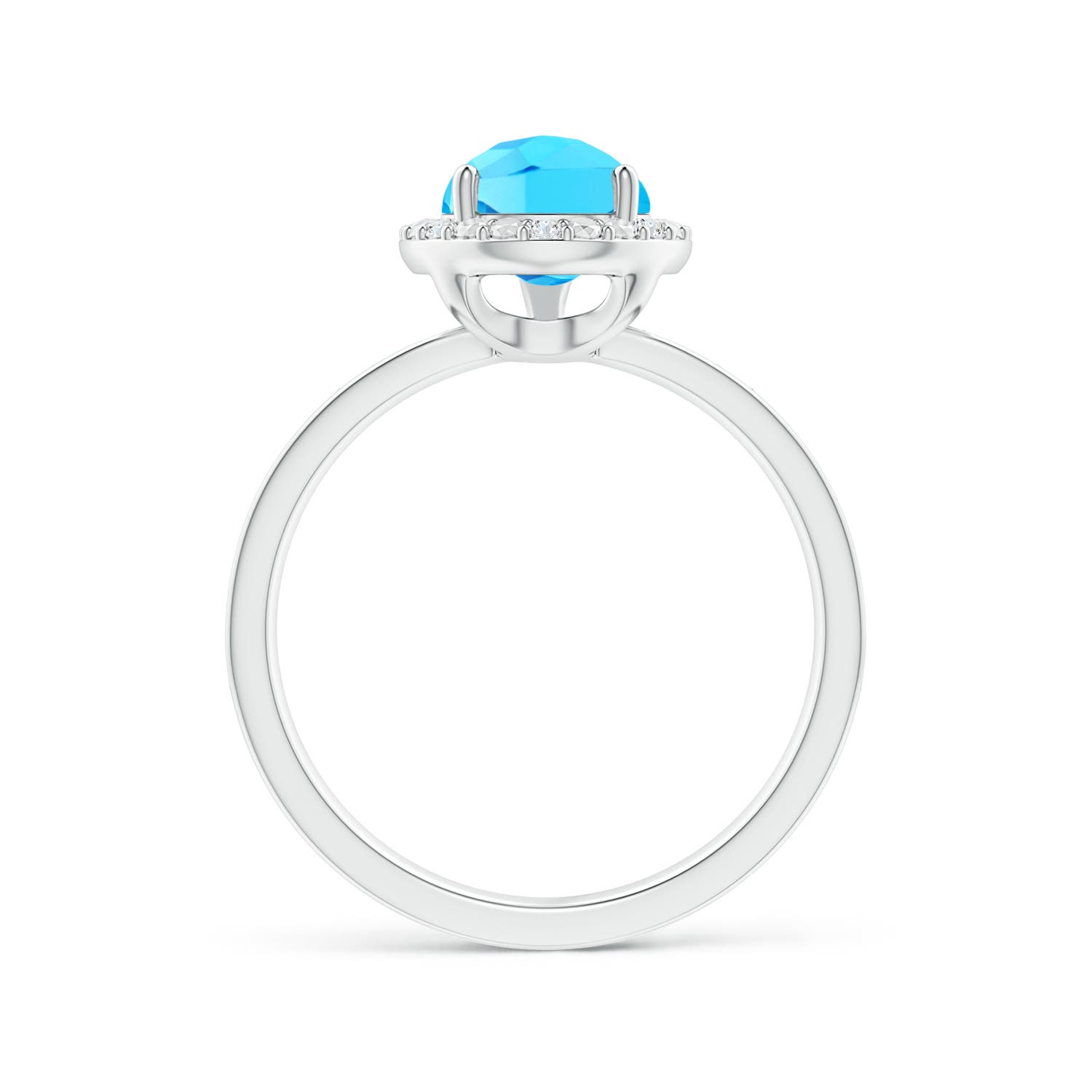 A - Swiss Blue Topaz / 2.38 CT / 14 KT White Gold