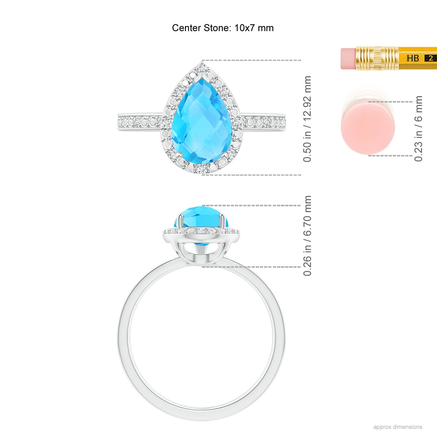 A - Swiss Blue Topaz / 2.38 CT / 14 KT White Gold