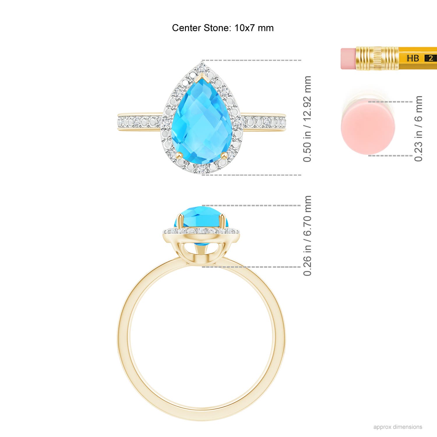 A - Swiss Blue Topaz / 2.38 CT / 14 KT Yellow Gold