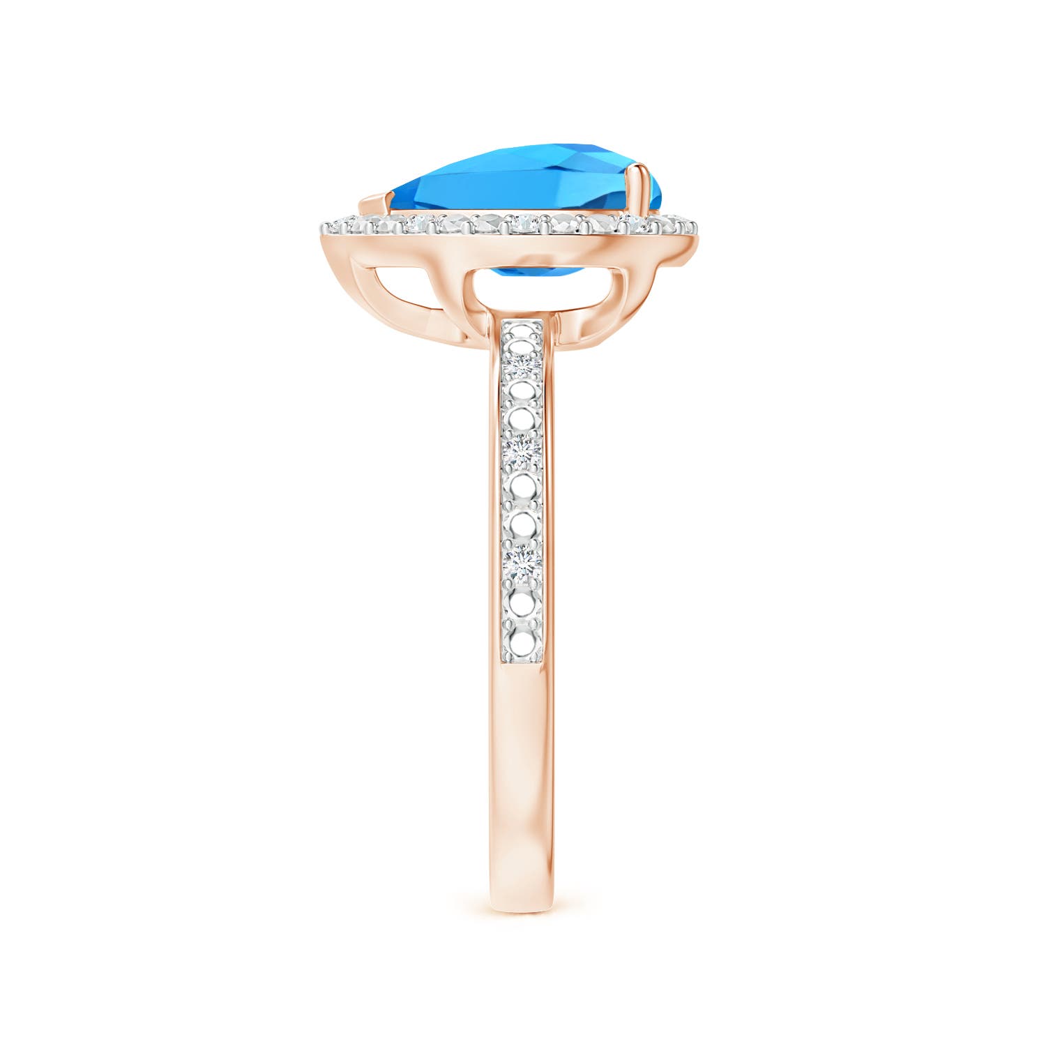 AAA - Swiss Blue Topaz / 2.38 CT / 14 KT Rose Gold