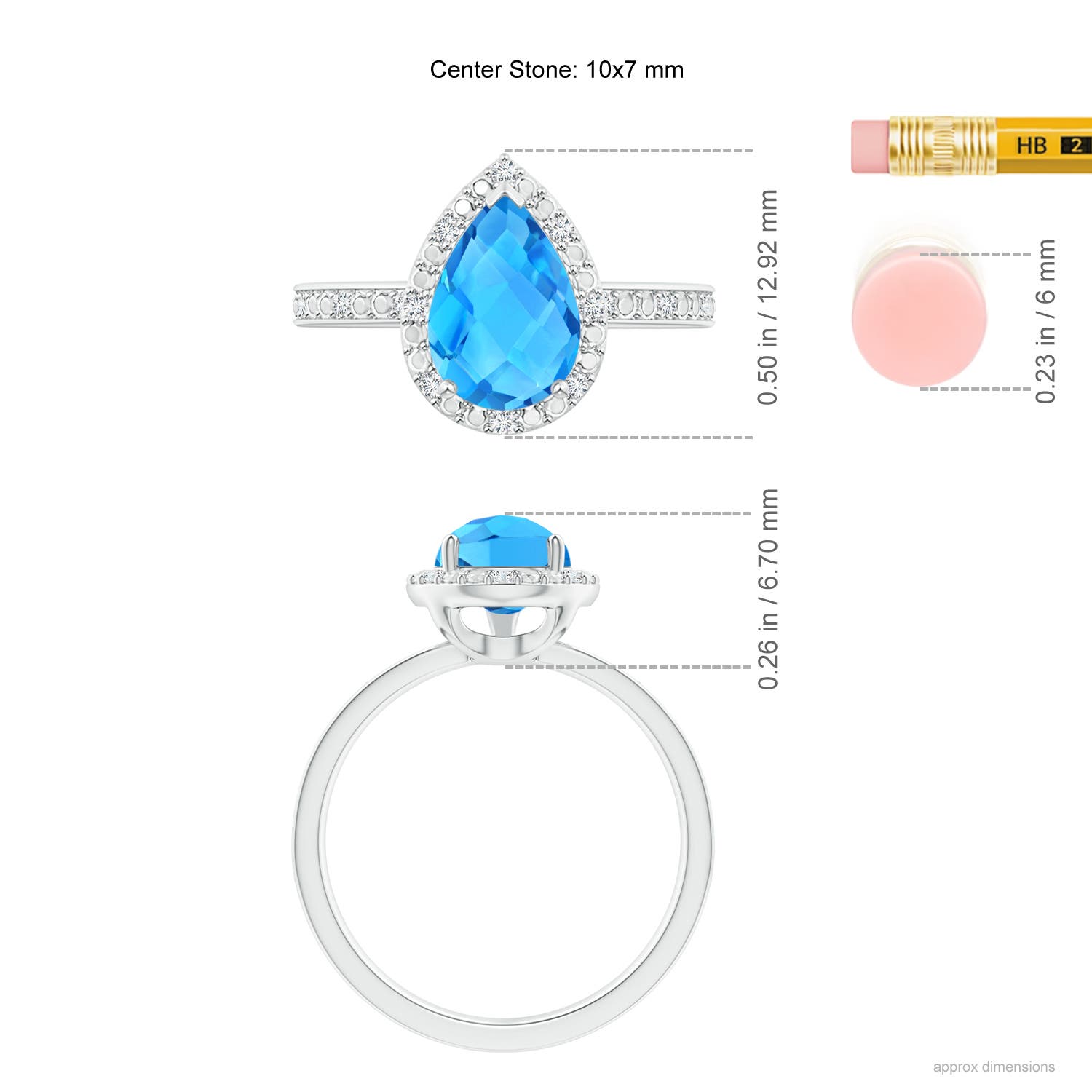 AAA - Swiss Blue Topaz / 2.38 CT / 14 KT White Gold