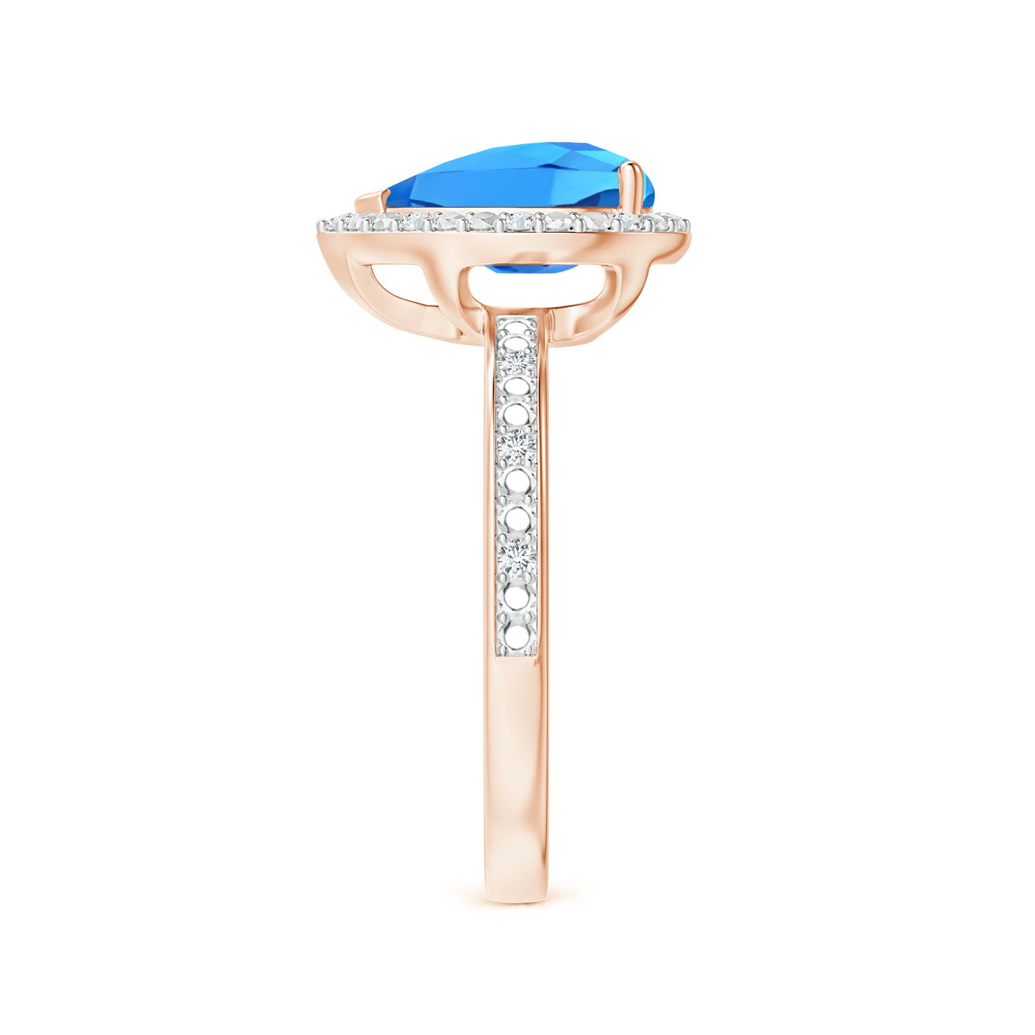 AAAA - Swiss Blue Topaz / 2.38 CT / 14 KT Rose Gold