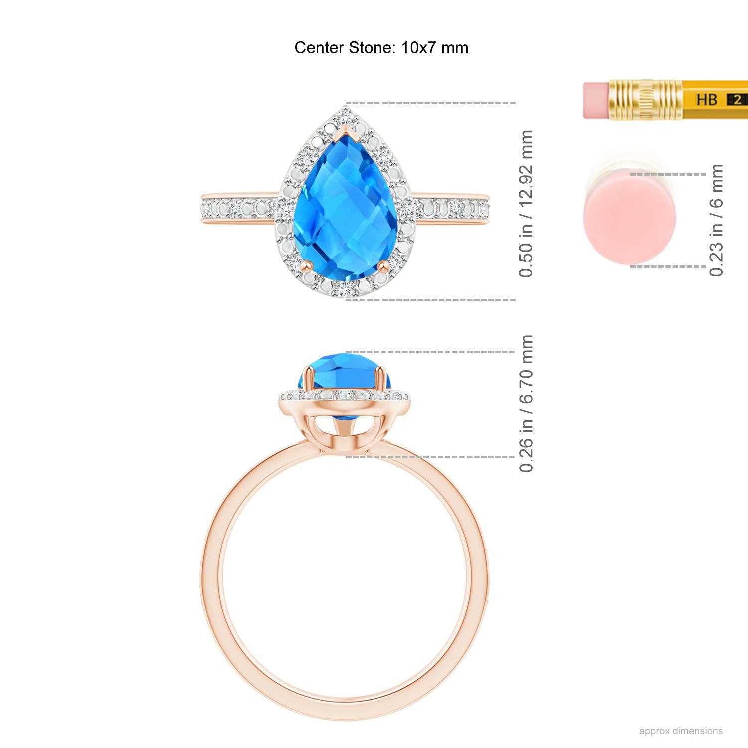 AAAA - Swiss Blue Topaz / 2.38 CT / 14 KT Rose Gold