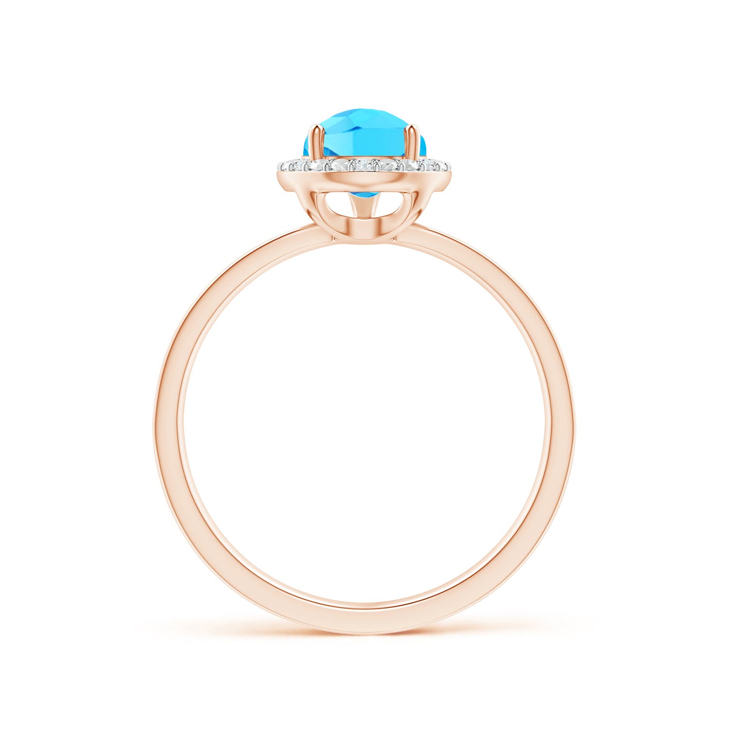 A - Swiss Blue Topaz / 1.71 CT / 14 KT Rose Gold