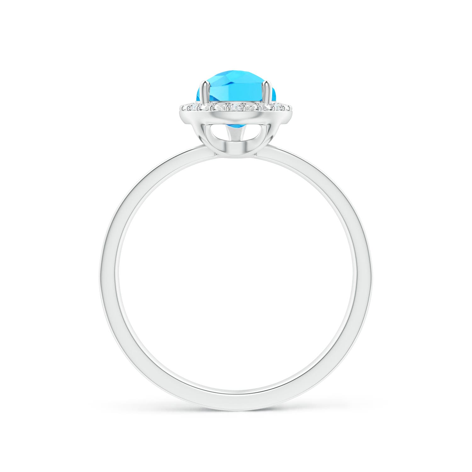 A - Swiss Blue Topaz / 1.71 CT / 14 KT White Gold