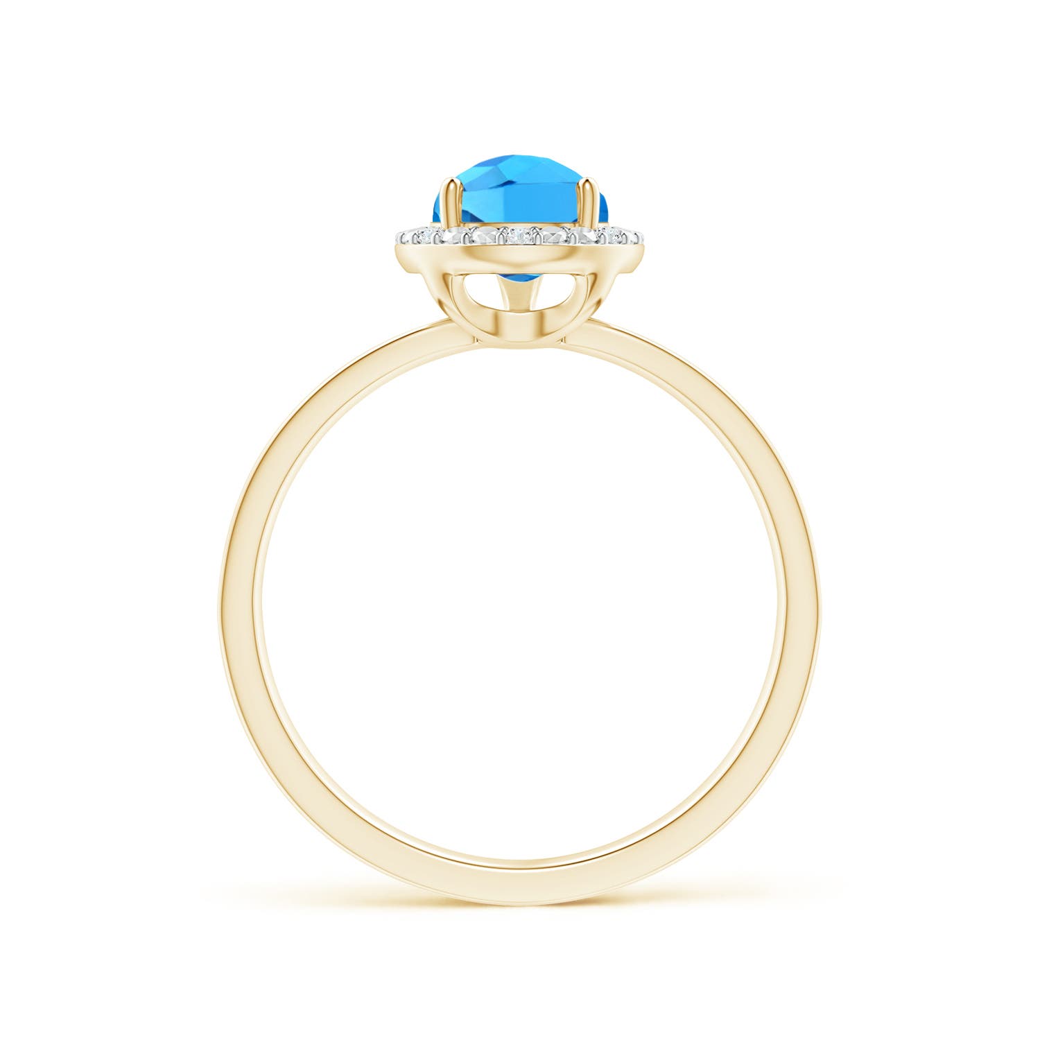 AAA - Swiss Blue Topaz / 1.71 CT / 14 KT Yellow Gold