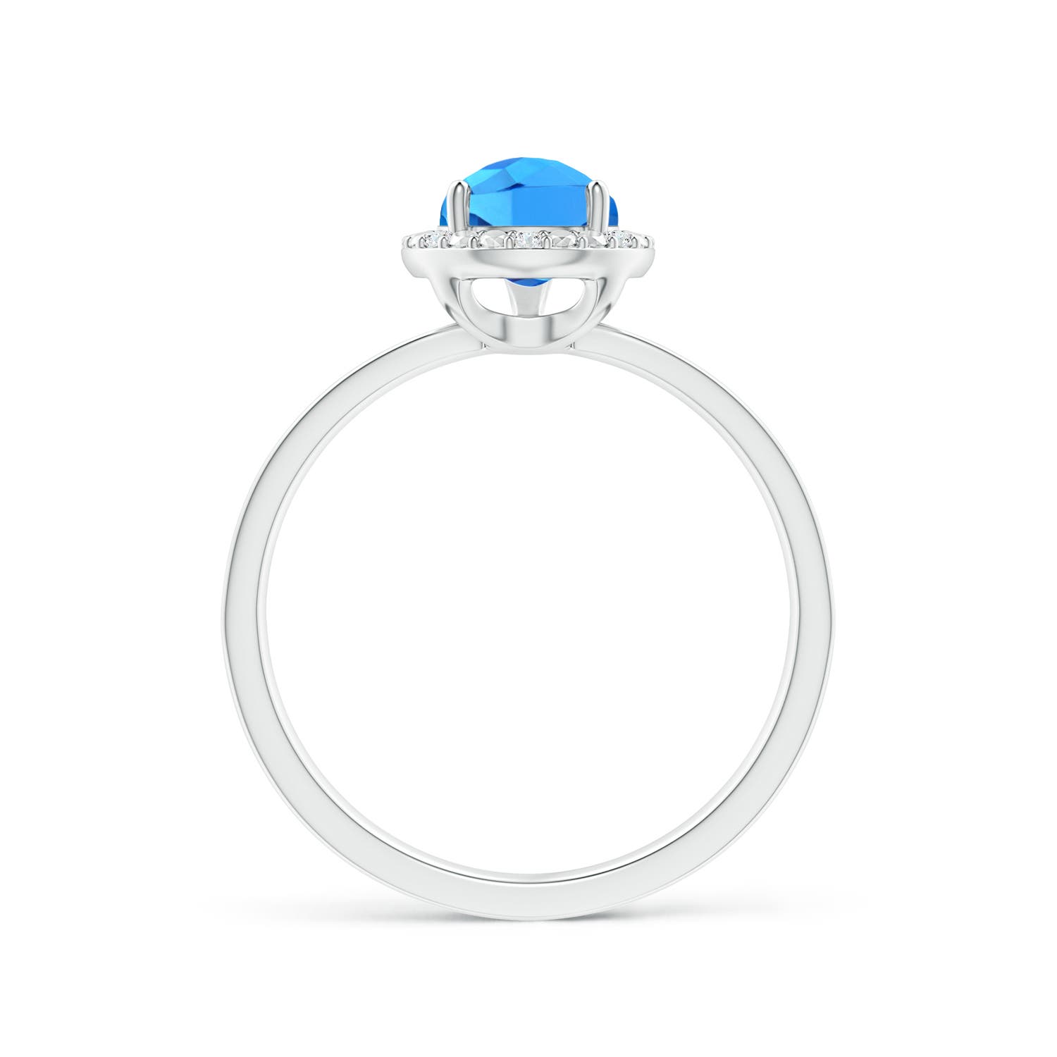 AAAA - Swiss Blue Topaz / 1.71 CT / 14 KT White Gold