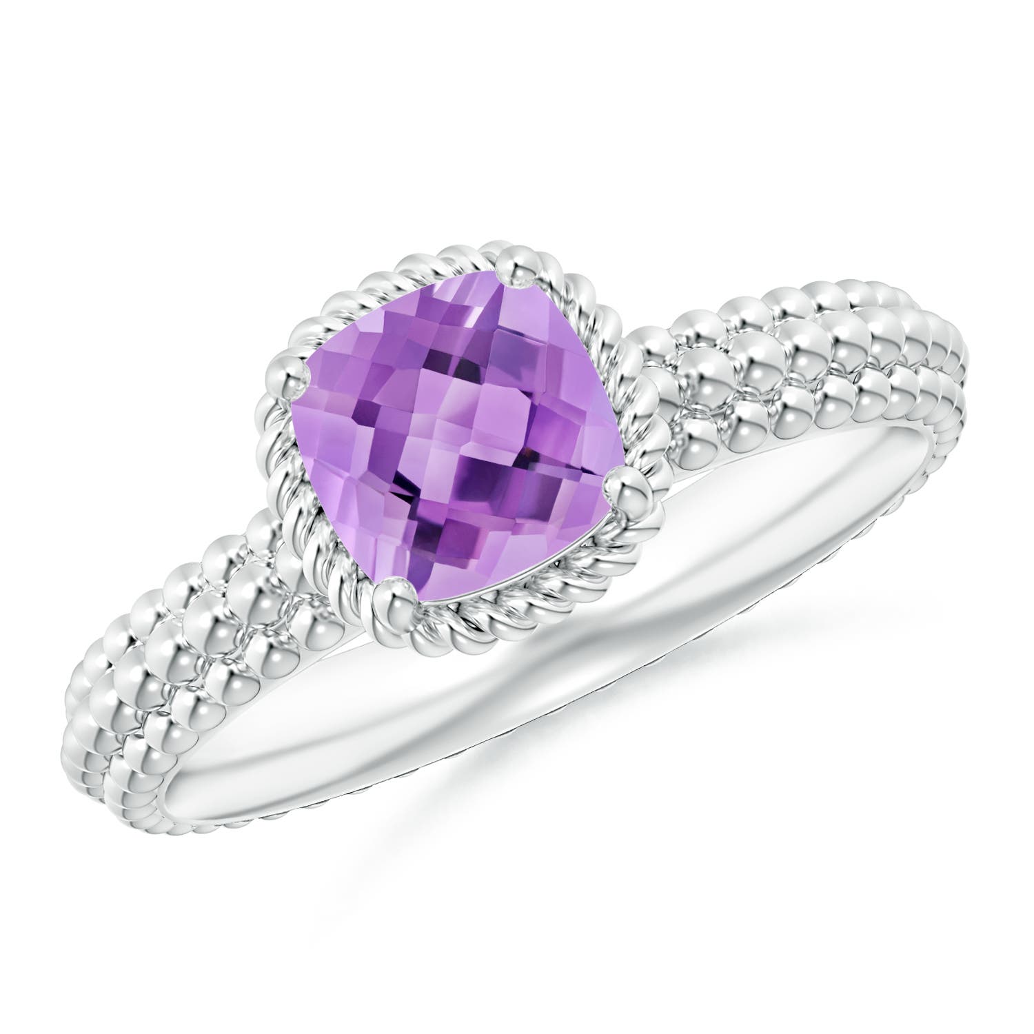 A - Amethyst / 0.8 CT / 14 KT White Gold