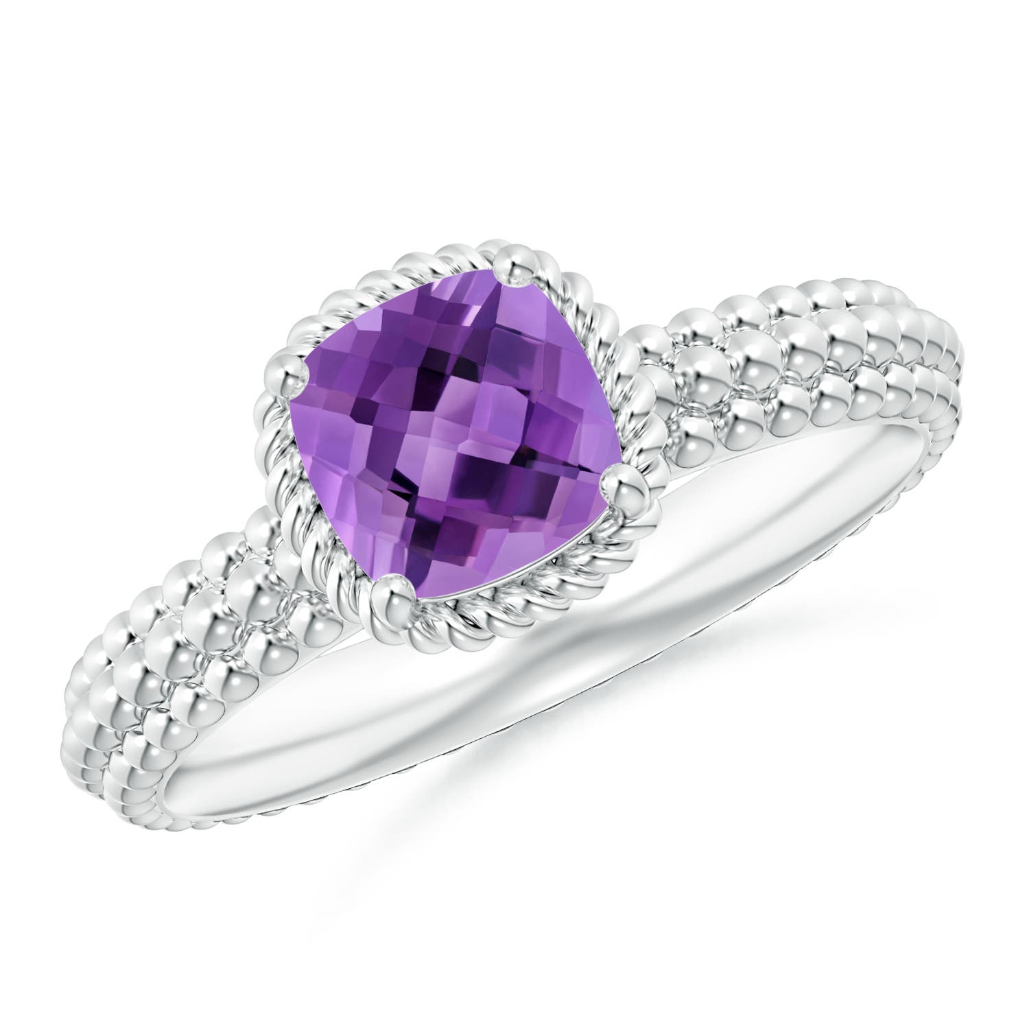 AA - Amethyst / 0.8 CT / 14 KT White Gold