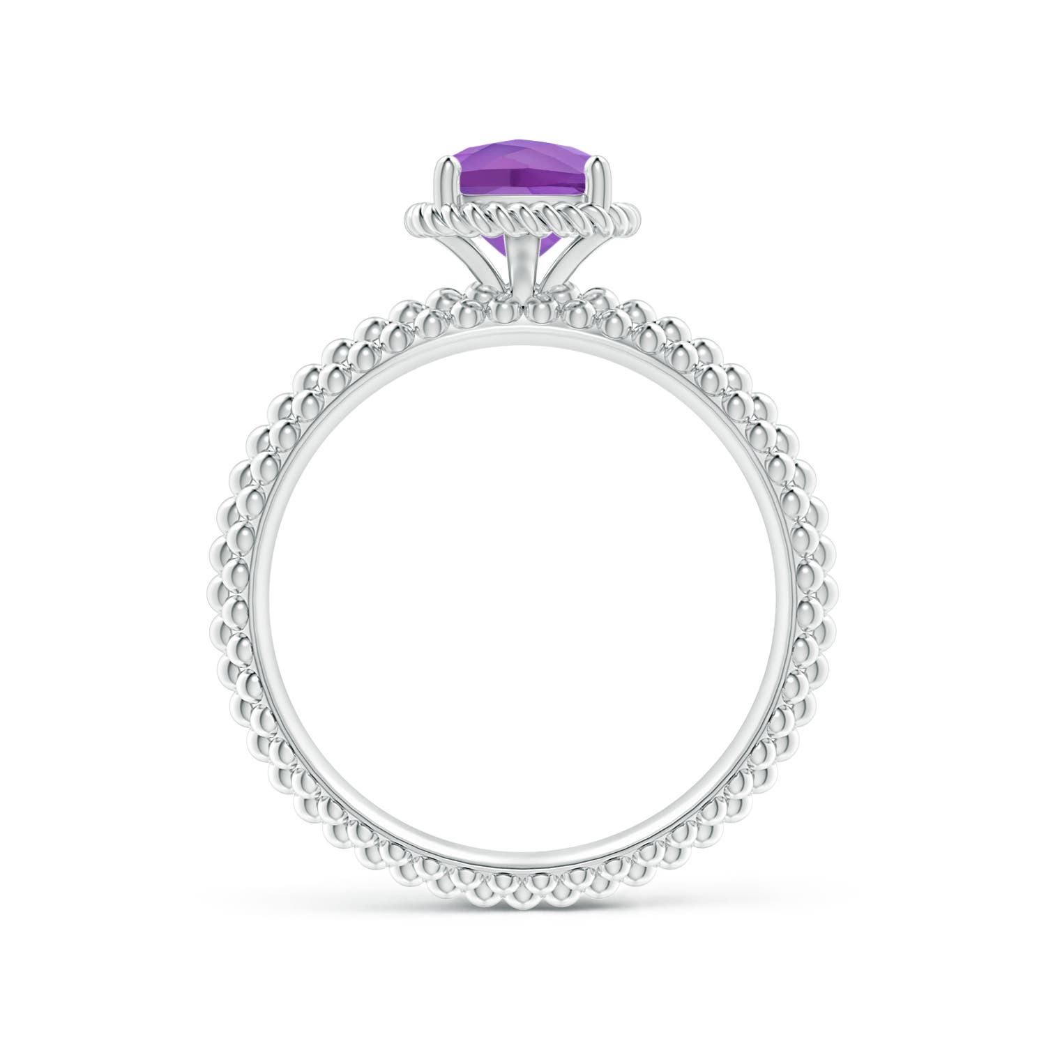 AA - Amethyst / 0.8 CT / 14 KT White Gold