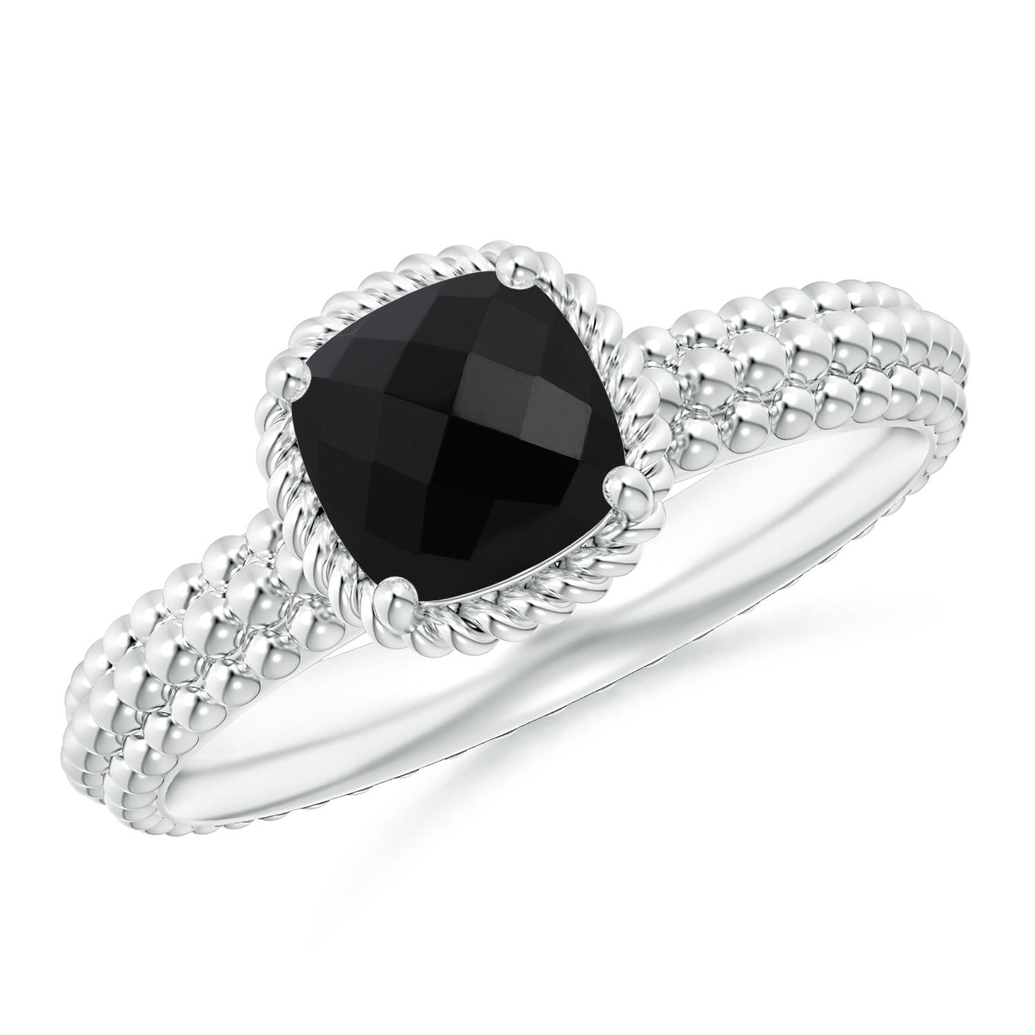 AAA - Black Onyx / 0.8 CT / 14 KT White Gold