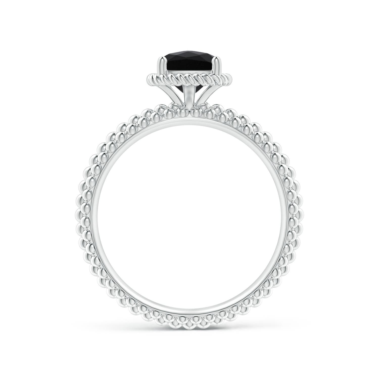 AAA - Black Onyx / 0.8 CT / 14 KT White Gold