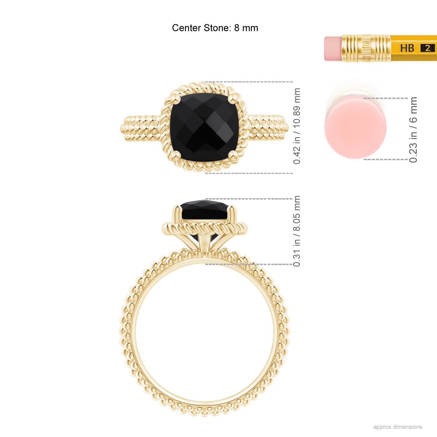 AAA - Black Onyx / 2.25 CT / 14 KT Yellow Gold