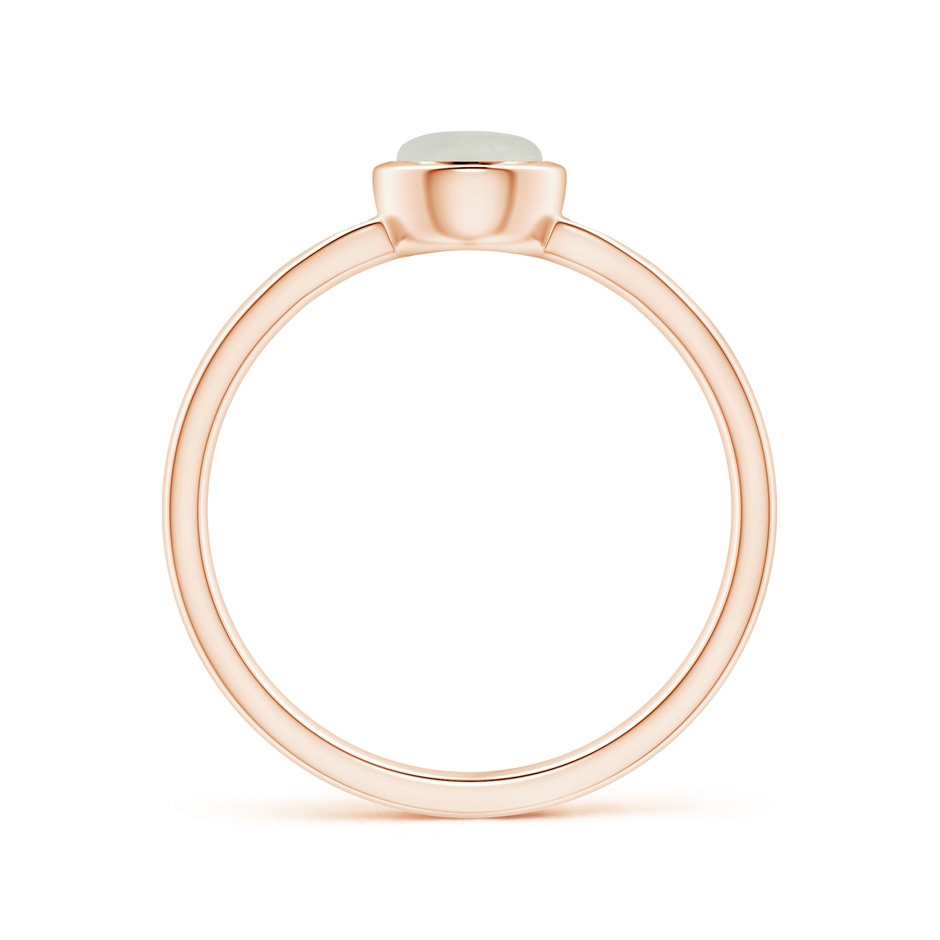 5mm AAA Bezel-Set Round Moonstone Ring with Diamond Accents in Rose Gold side 1