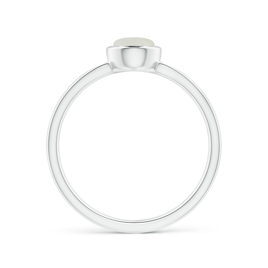 5mm AAAA Bezel-Set Round Moonstone Ring with Diamond Accents in S999 Silver side 1