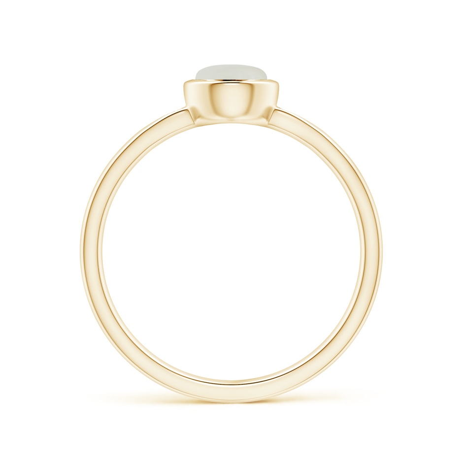 5mm AAAA Bezel-Set Round Moonstone Ring with Diamond Accents in Yellow Gold side 1