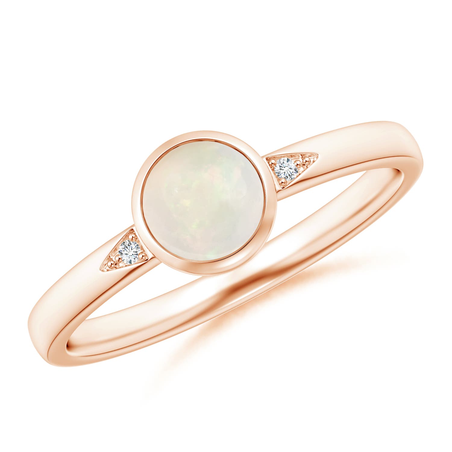 A - Opal / 0.34 CT / 14 KT Rose Gold