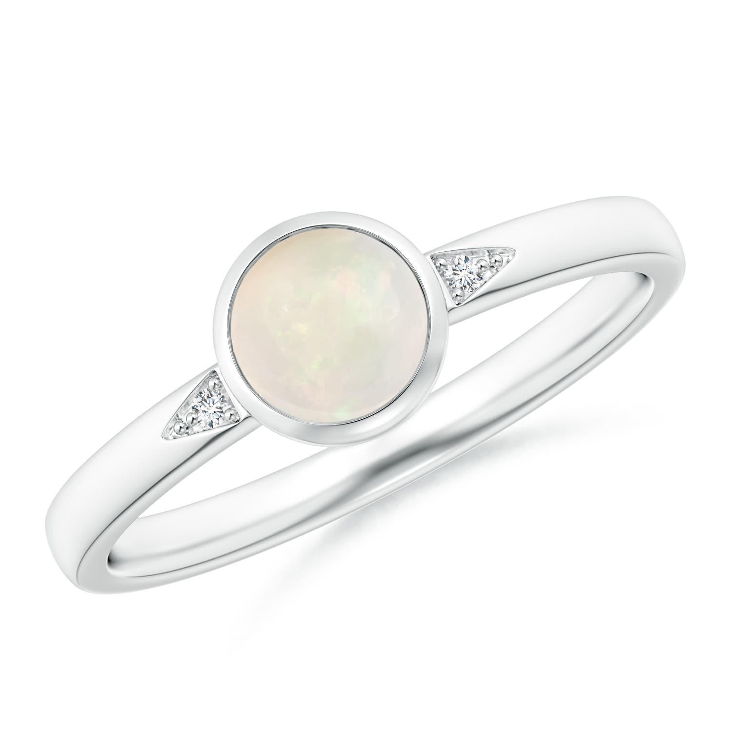 A - Opal / 0.34 CT / 14 KT White Gold