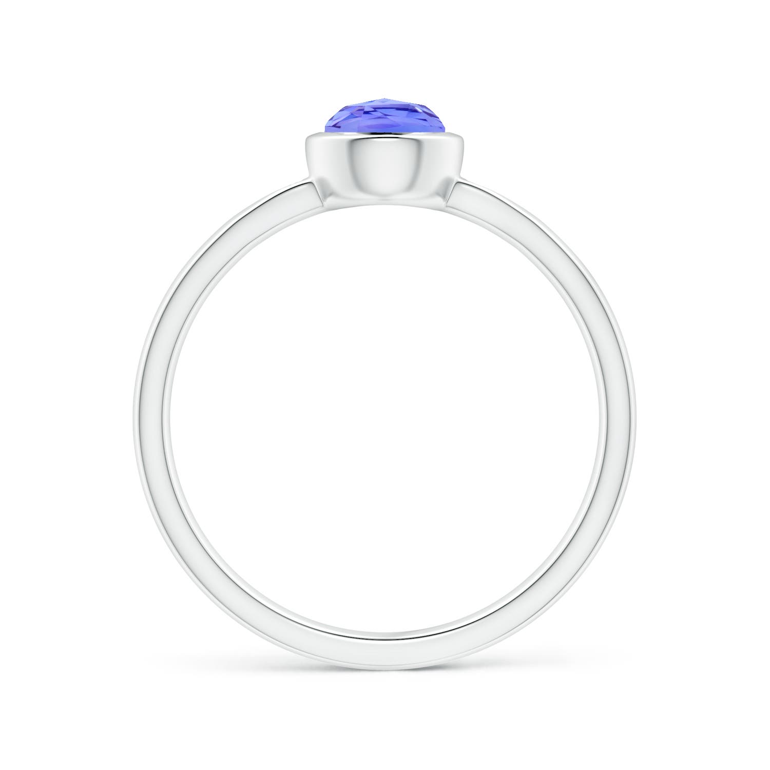 AAA - Tanzanite / 0.46 CT / 14 KT White Gold