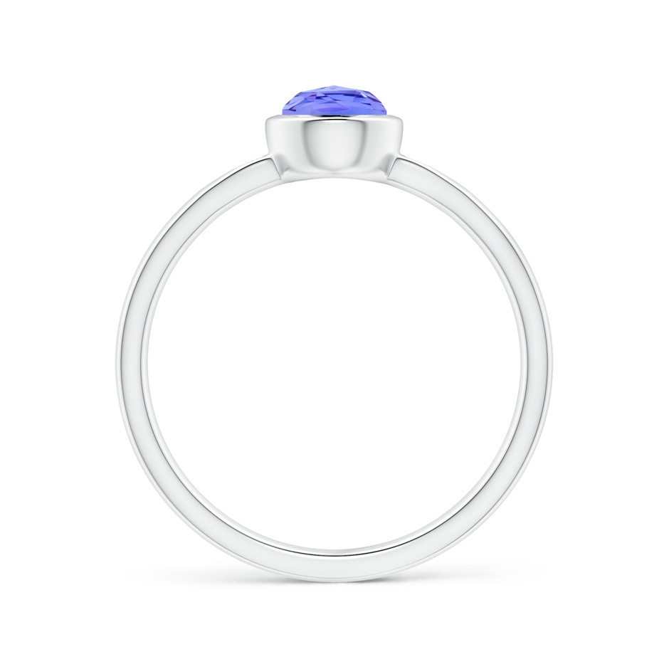 5mm AAA Bezel-Set Round Tanzanite Ring with Diamond Accents in White Gold side 1