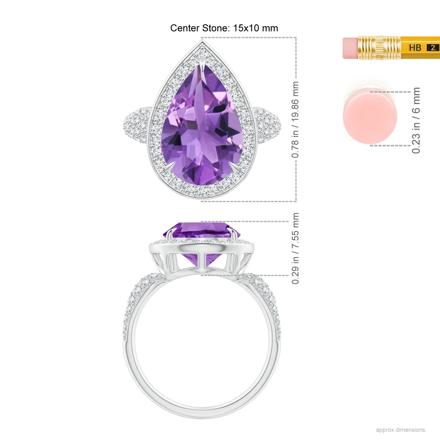 AA - Amethyst / 5.48 CT / 14 KT White Gold