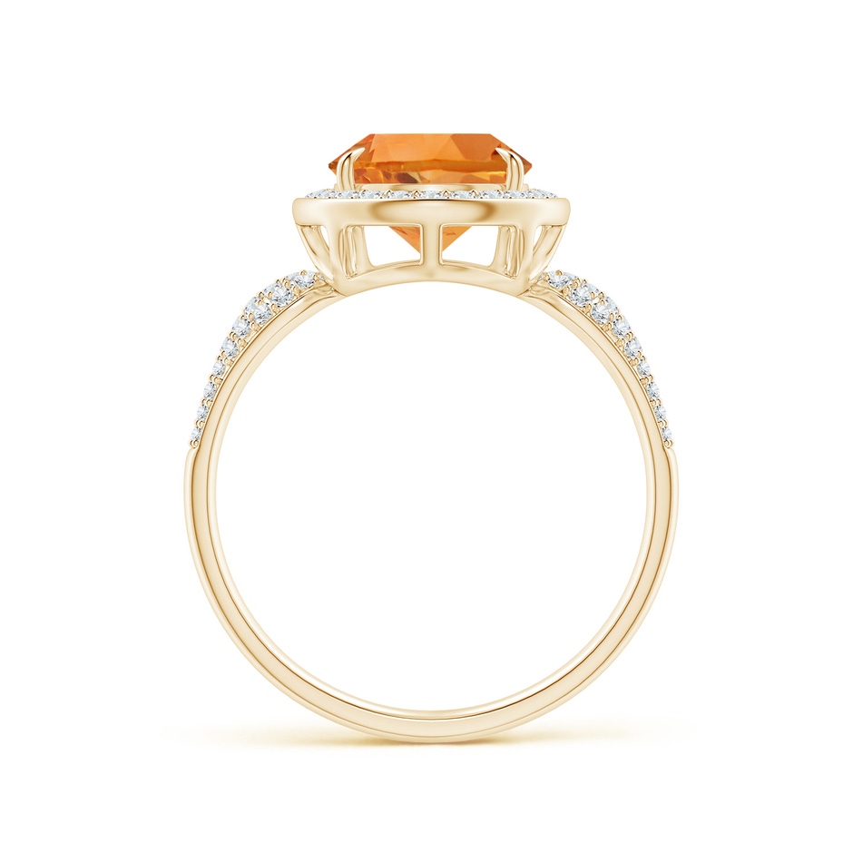 12x8mm AAA Claw-Set Pear Citrine Cocktail Halo Ring with Diamonds in Yellow Gold side 1