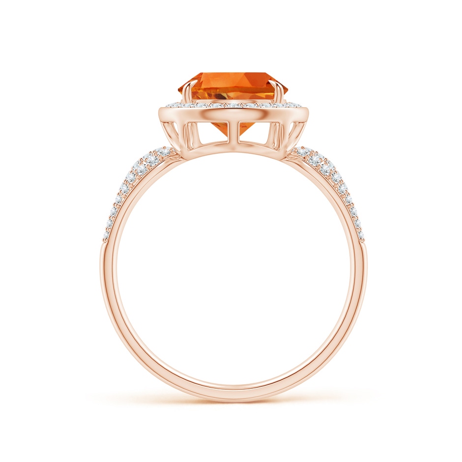 12x8mm AAAA Claw-Set Pear Citrine Cocktail Halo Ring with Diamonds in Rose Gold side 1