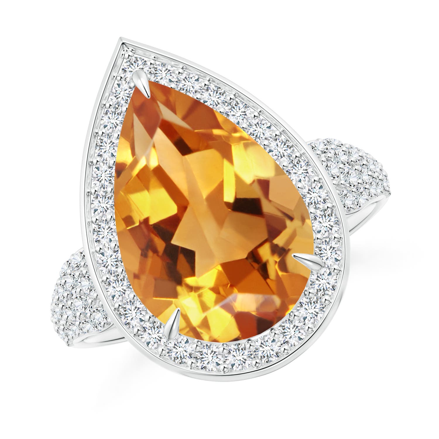 AA - Citrine / 5.48 CT / 14 KT White Gold