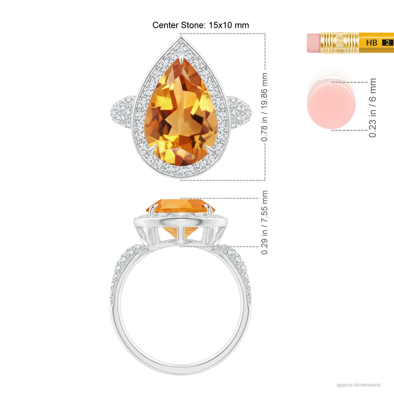 AA - Citrine / 5.48 CT / 14 KT White Gold