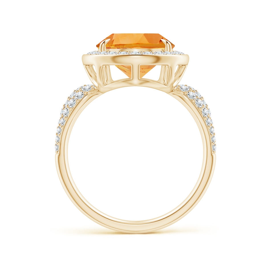 15x10mm AA Claw-Set Pear Citrine Cocktail Halo Ring with Diamonds in Yellow Gold side 1
