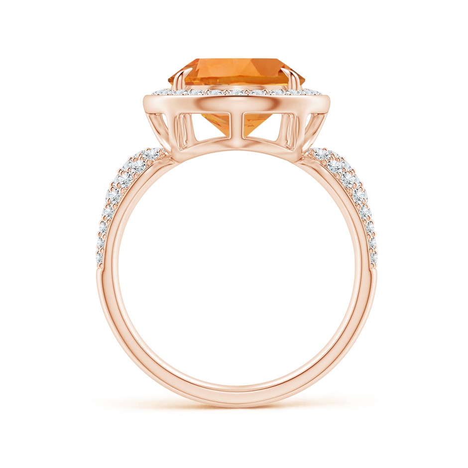 15x10mm AAA Claw-Set Pear Citrine Cocktail Halo Ring with Diamonds in Rose Gold side 1