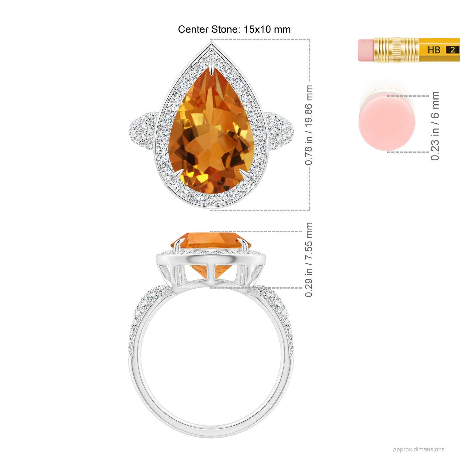 AAA - Citrine / 5.48 CT / 14 KT White Gold