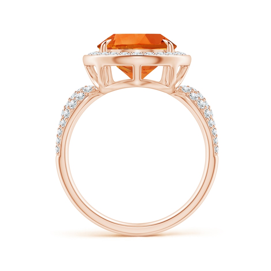 15x10mm AAAA Claw-Set Pear Citrine Cocktail Halo Ring with Diamonds in Rose Gold side 1