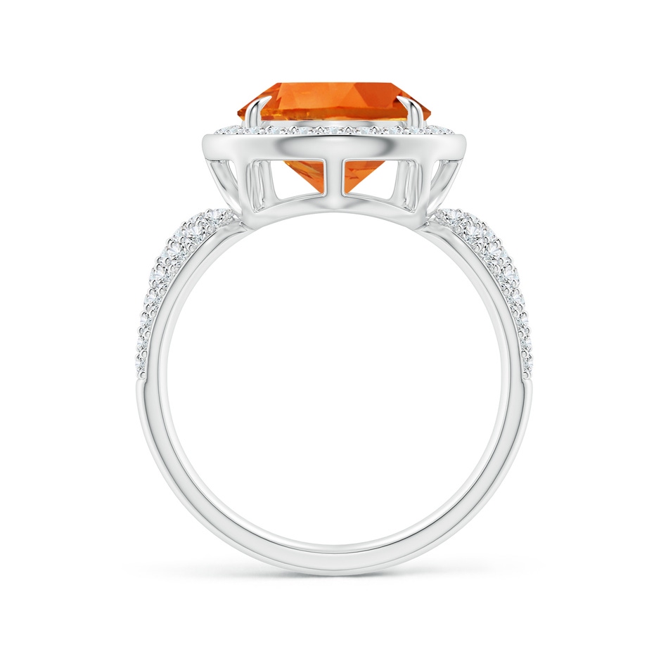 15x10mm AAAA Claw-Set Pear Citrine Cocktail Halo Ring with Diamonds in White Gold side 1
